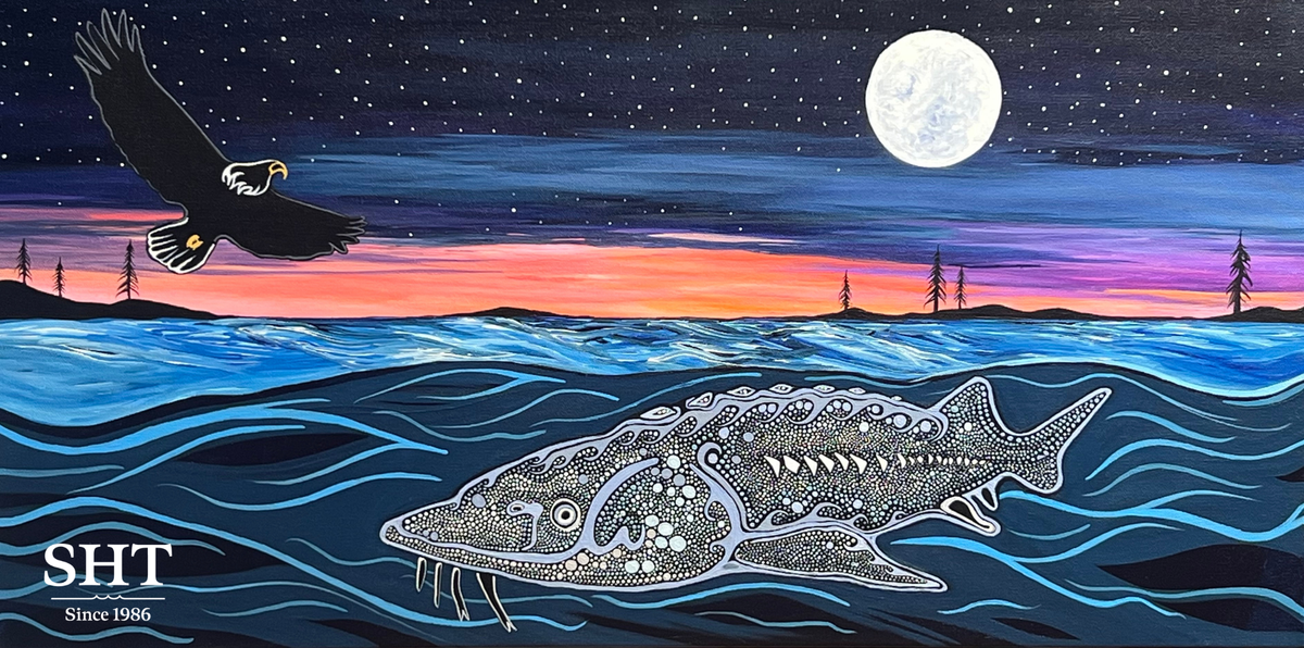 Superior Hiking Trail St. Louis River Sturgeon Magnet by Sam Zimmerman