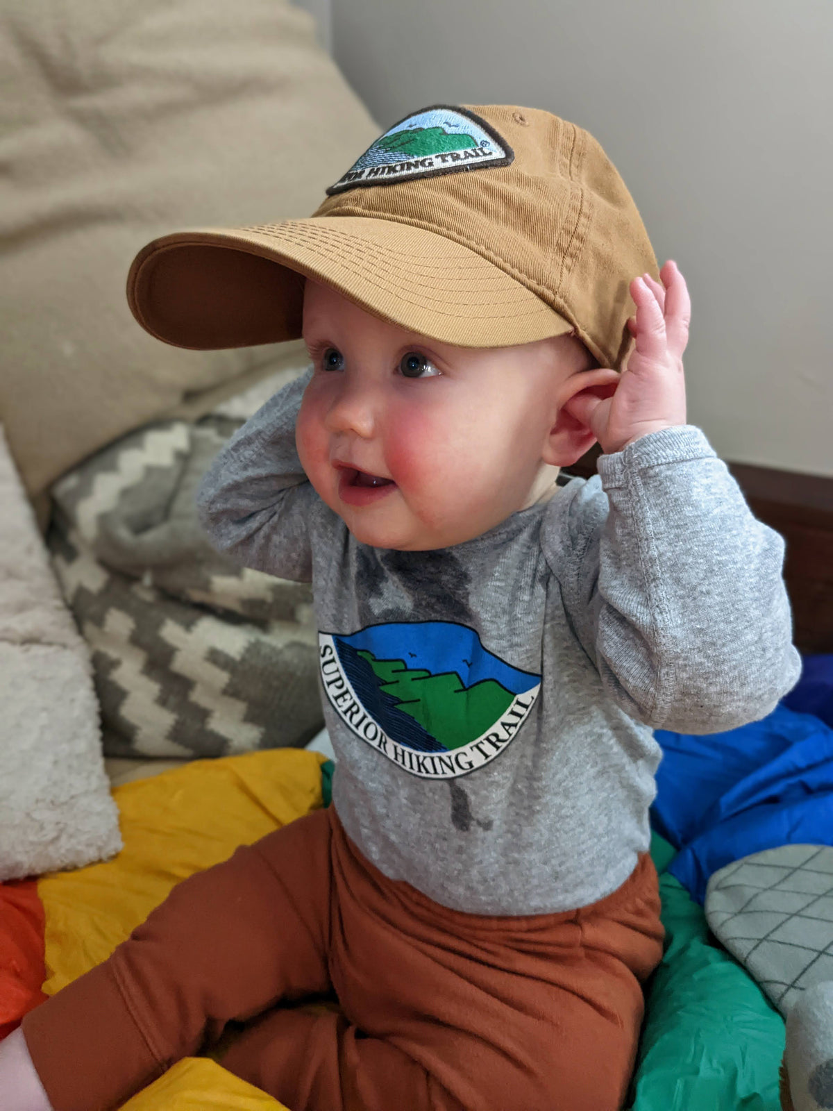 Superior Hiking Trail Logo Long Sleeve Infant Bodysuit